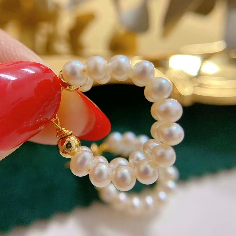 AAA Freshwater Cultured Pearl Pearl Hoop Earrings in 14K Gold Over Sterling Silver(4-5mm)